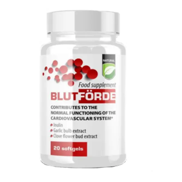 Suplemento Blutforde en envase de 20 cápsulas blandas para el apoyo del sistema cardiovascular